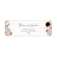 Floral flush moderne | Étiquette d'adresse de reto