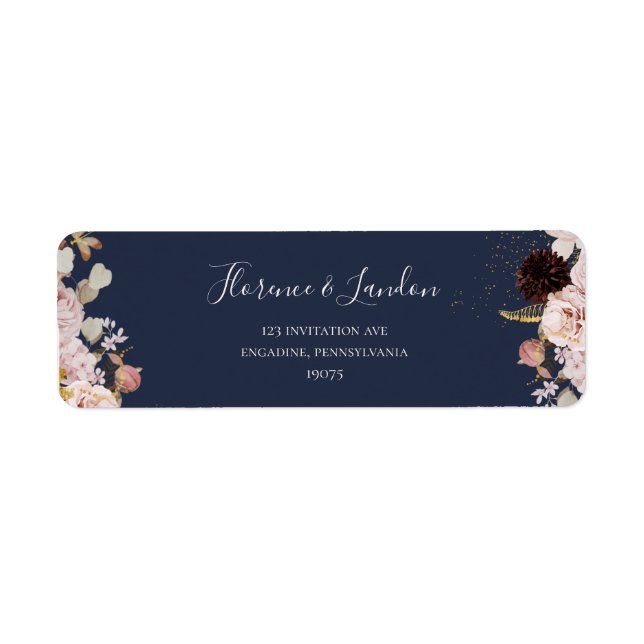 Floral flush moderne | Étiquette d'adresse de reto (Devant)