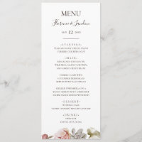 Floral flush moderne | Menu Dîner Mariage