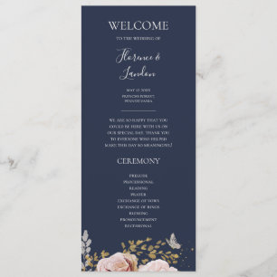 Floral flush moderne   programme de mariage mariti
