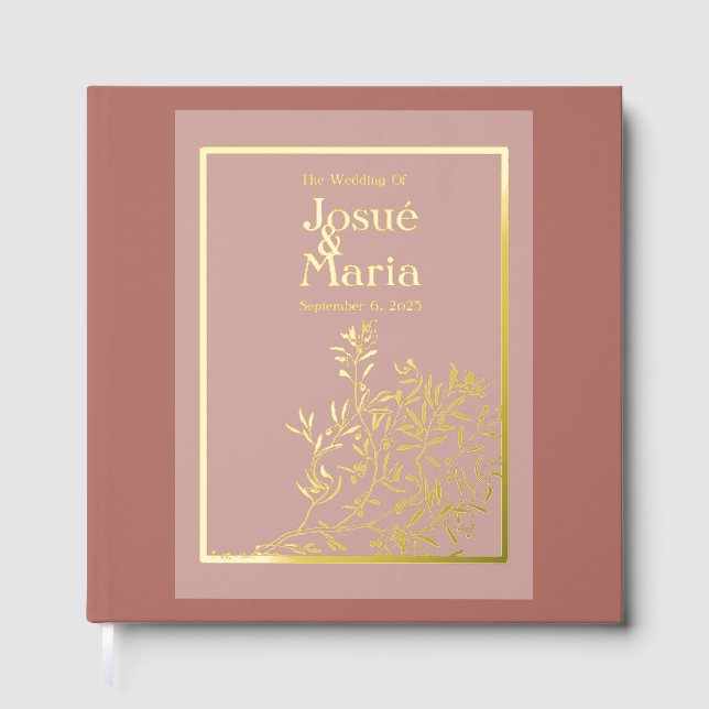Floral Foil Mariage livre d'hôtes (Recto)