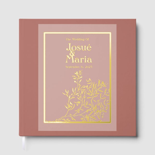 Floral Foil Wedding Gästebuch (Vorderseite)