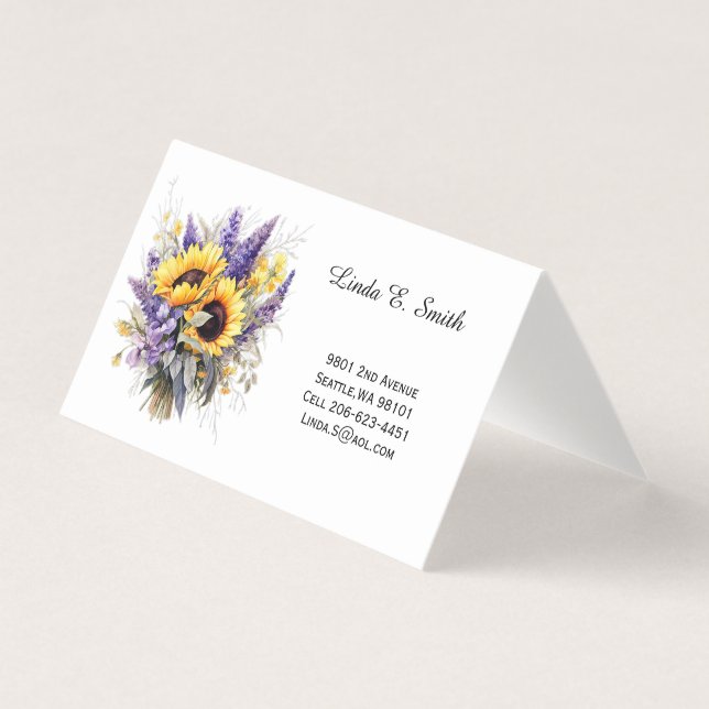 Floral Folded Calling Card  Visitenkarten (Vorderseite)
