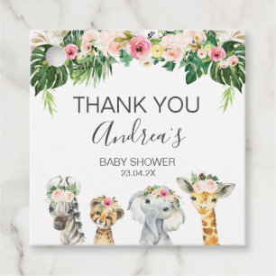 Floral Foliage Safari Babydusche Geschenkanhänger