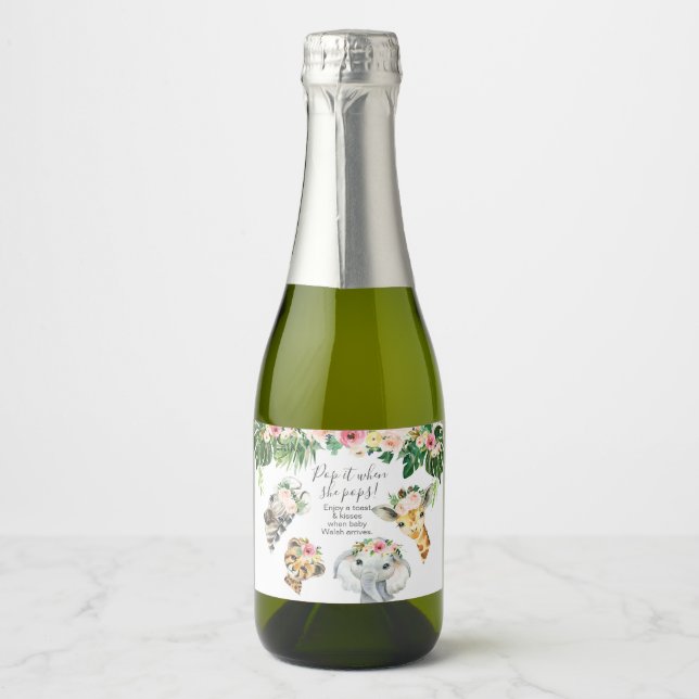 Floral Foliage Safari Babydusche Pop It (Vorderseite)
