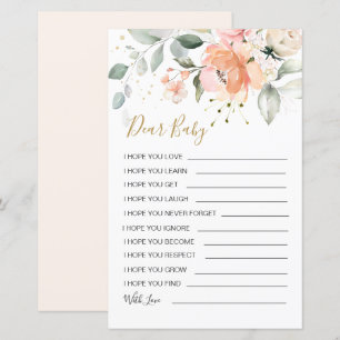 Floral Foliage Wünsche für Baby Game Paper Sheet