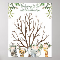 Floral Folial Safari Empreinte d'empreintes Poster