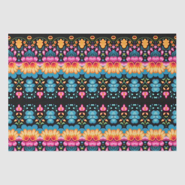 Floral Folk Art Modern Seidenpapier (Vorderseite)