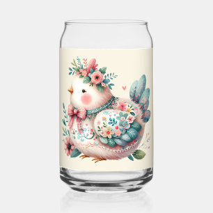Floral Folk Bird mit Pastel Boho Charm Dosenglas