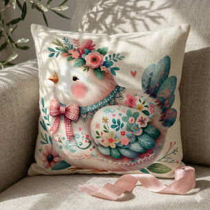 Floral Folk Bird mit Pastel Boho Charm Kissen