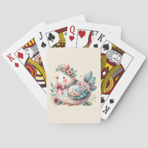 Floral Folk Bird mit Pastel Boho Charm Spielkarten