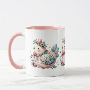 Floral Folk Bird mit Pastel Boho Charm Tasse