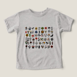Floral folk coloré et oiseaux