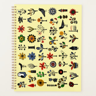 Floral folk coloré et oiseaux