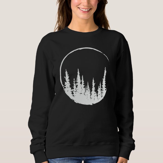 Floral Forest Circle Tree Loving Forest Tree Sweatshirt (Vorderseite)