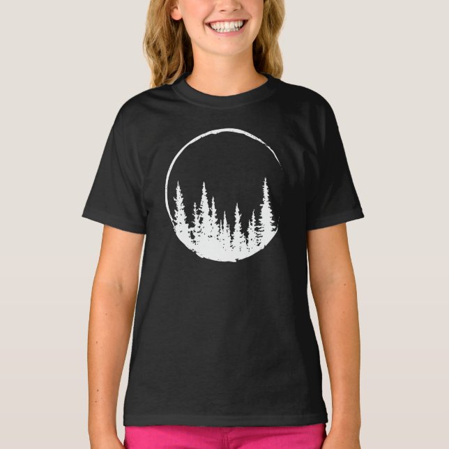 Floral Forest Circle Tree Loving Forest Tree T-Shirt (Vorderseite)