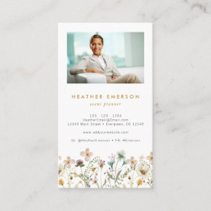 Floral Foto Business Card Visitenkarte