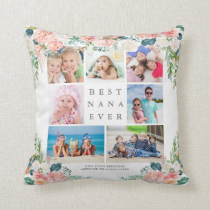 Floral Foto Collage BEST NANA je benutzerdefiniert Kissen