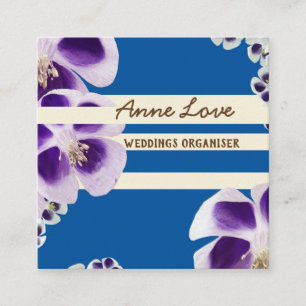 Floral Foto Square Business Card Quadratische Visitenkarte