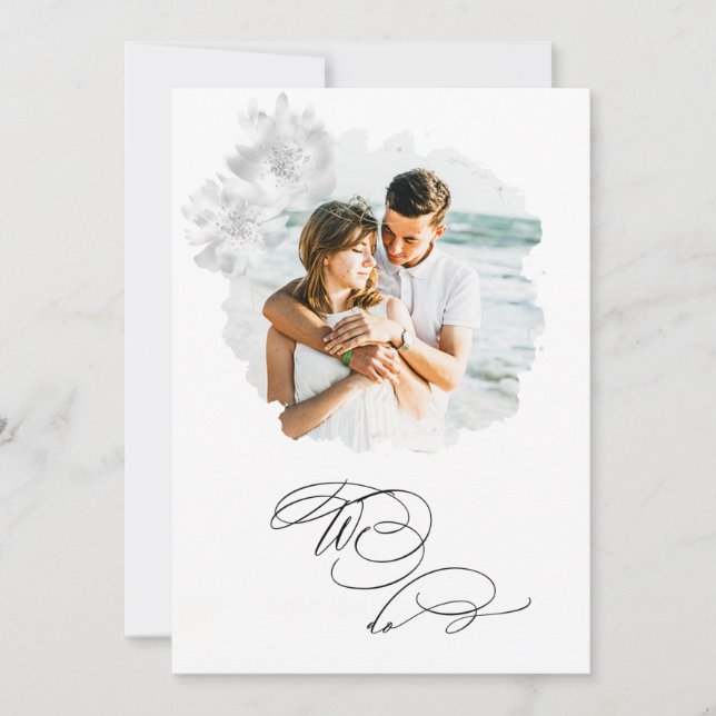 *~* Floral FOTO UAWG + QR WE DO AR6 Wedding Invi Einladung (Vorderseite)