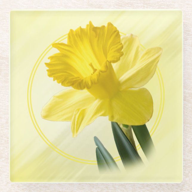 Floral Fotografie Gelbes Nadelöhr Glasuntersetzer (Vorderseite)