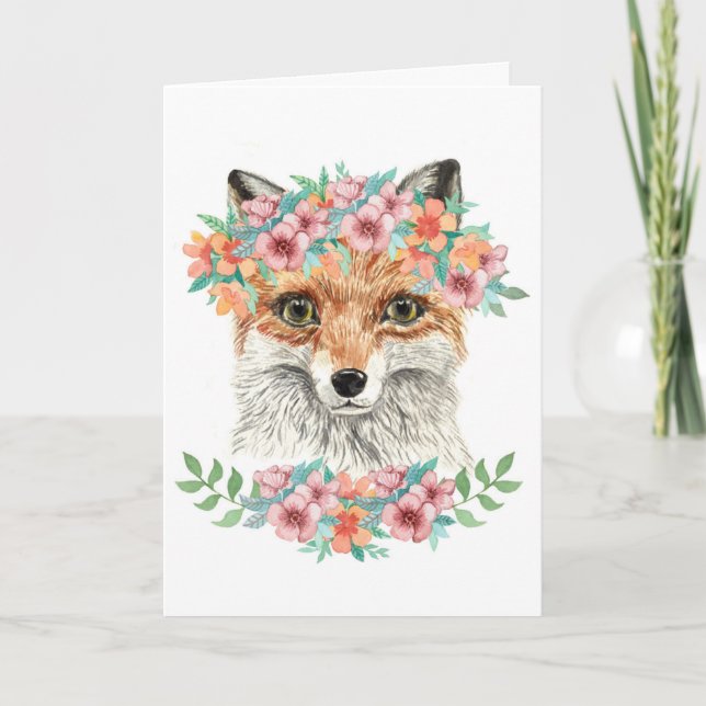 Floral Fox Karte (Vorderseite)