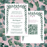 Floral Frame Custom QR Code Bat Mitzvah Girl Einladung<br><div class="desc">Perfekte Karte, um eine Fledermausmitzvah, Bar mitzvah oder andere jüdische Feier anzukündigen! Handgezeichnete Kunst für Sie auf der Vorder- und Rückseite! Vollständig anpassbar! Klicken Sie auf "Personalisieren" oben, um den Text zu bearbeiten und Ihren Link zum QR-Code hinzuzufügen. Klicken Sie auf "Bearbeiten mit dem Design-Tool", um die Schriftart, Farben und...</div>