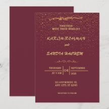 Floral Frame Plum und Gold Islamische Hochzeit
