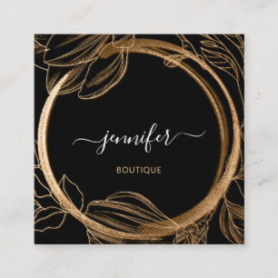 Floral Frame QR-Logo Quadratische Visitenkarte