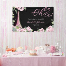 Floral français Oh la la Fête des mariées Bannière