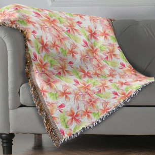 Floral frangipani tropische Blume Aquarell Decke