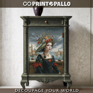 Floral Frau Renaissance in Venedig Seidenpapier