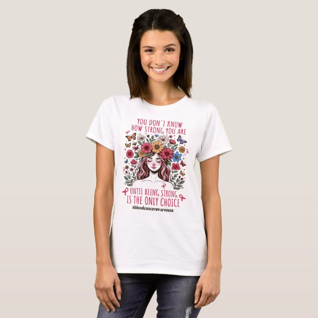 Floral Frauen Starker Blutkrebs T-Shirt (Vorne ganz)