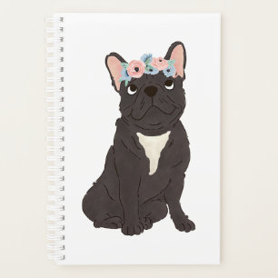 Floral French Bulldog Lovers Black Frenchie Dog Planer