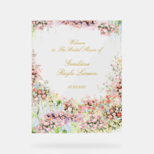 floral french garden chateau bridal shower welcome