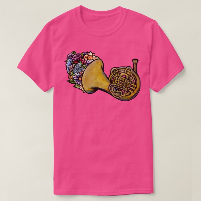 Floral French Horn T-Shirt (Design vorne)