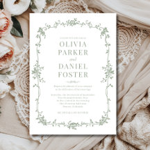 Floral French Victorian Sage Green Wedding