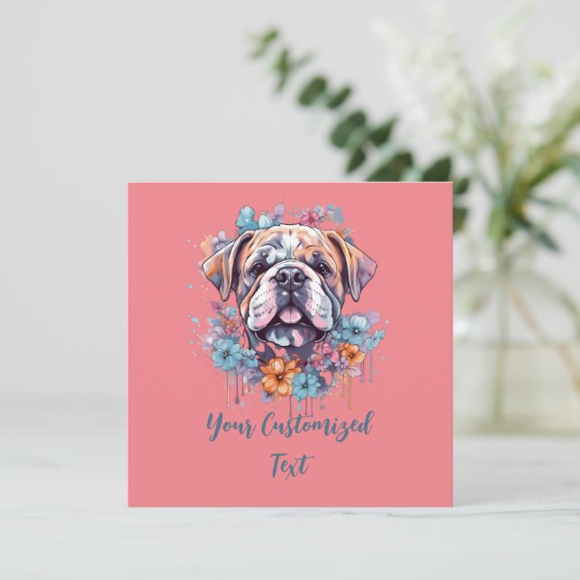 Floral Frenzy Bulldog: Die Embrace der Natur (Stehend Vorderseite)
