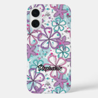 Floral Frenzy - Doodle Blume mit Paint Spritzer