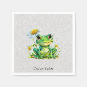 Floral Frog Paper Napkin Serviette