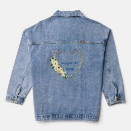 Floral Fun Mode Denim Jacket Jeansjacke