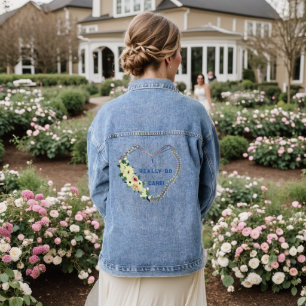 Floral Fun Mode Denim Jacket Jeansjacke