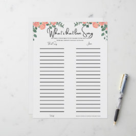 Floral Fun Musical Brautparty Spiel