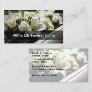 Floral Funeral Home Cartes de visite Design