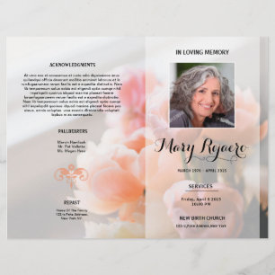 Floral Funeral Programme Circulaire Modèle