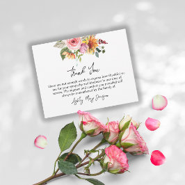 Floral Funeral Thank You Note Card Bereavement Dankeskarte