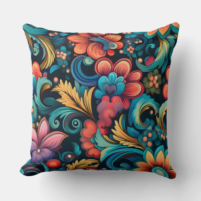 Floral Funkadelic Botanical Kissen (Vorderseite)