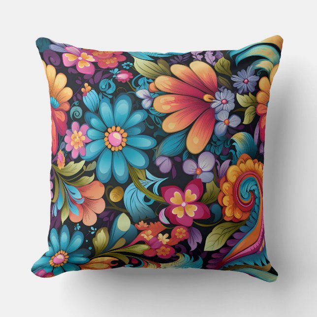 Floral Funkadelic Botanical Kissen (Vorderseite)