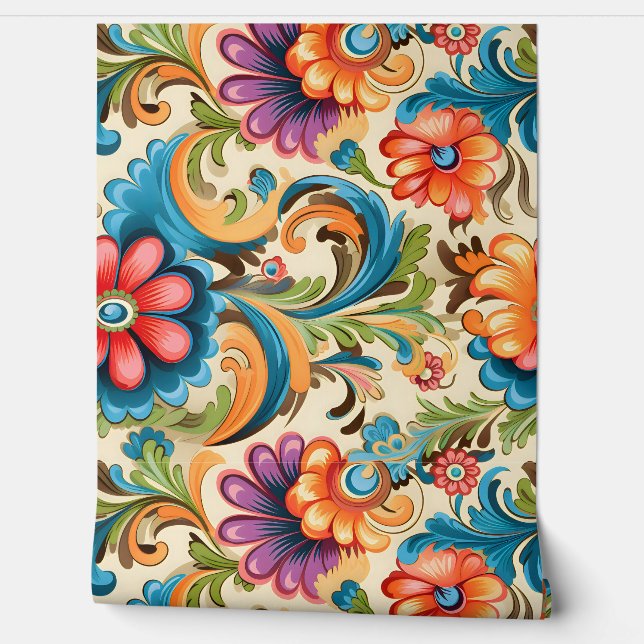 Floral Funkadelic Botanical Tapete (Abrollen)