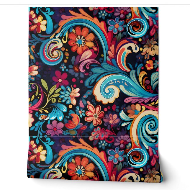 Floral Funkadelic Botanical Tapete (Abrollen)